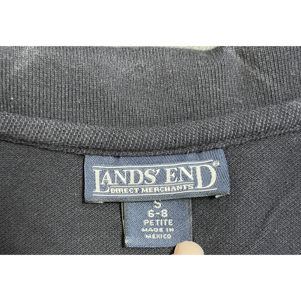 Lands' End Shirt Dress Women's Small 6P-8P Navy Blue Polo Short Sleeve Collared - Picture 7 of 13